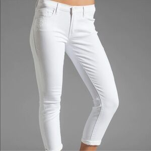 MOTHER Skinny Not Skinny Broken Mirror White Distressed Jeans Size 26